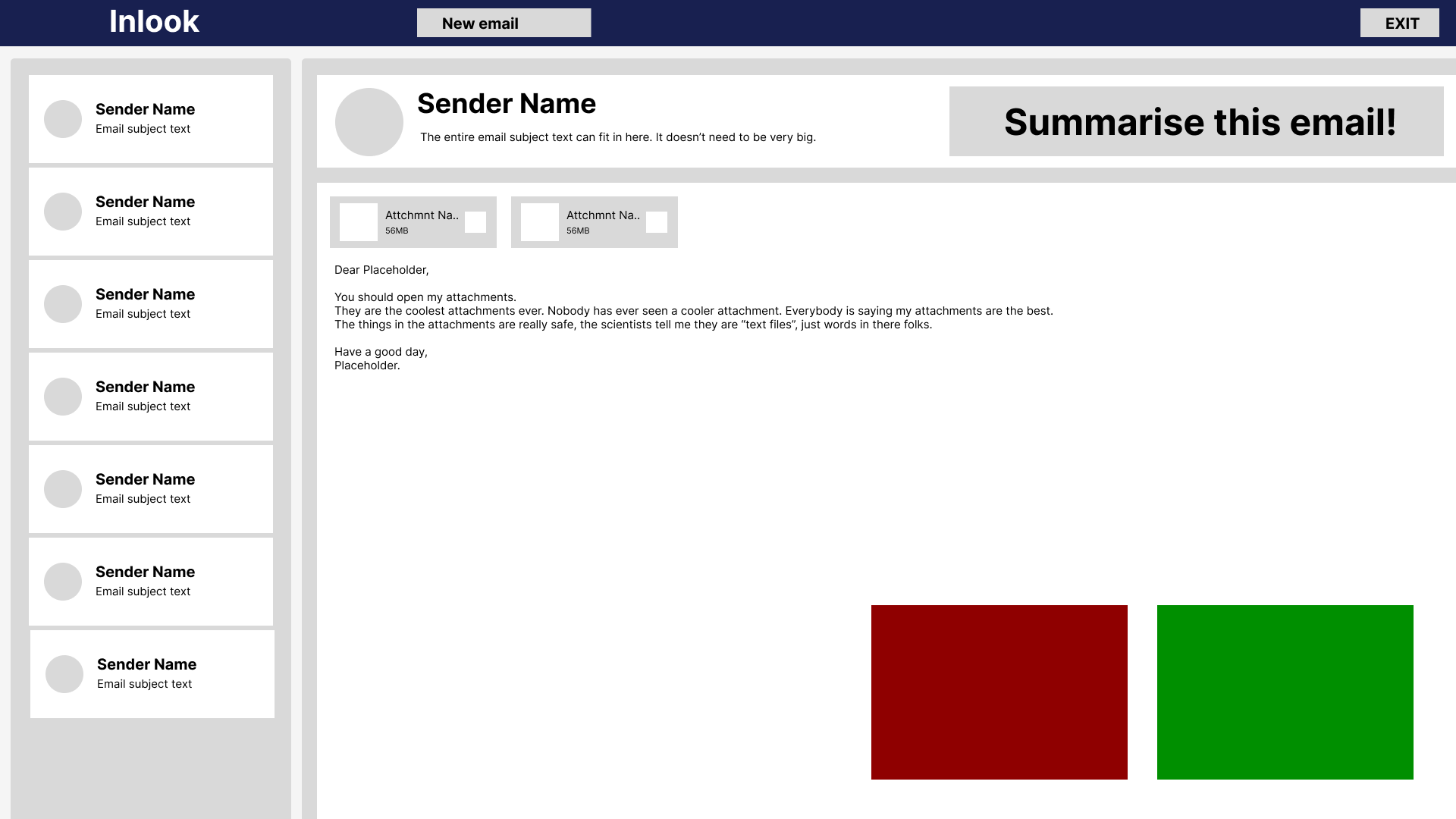 Wireframe: receiving phishing emails